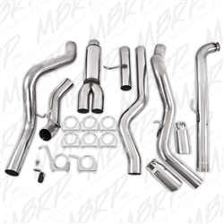 MBRP 2001-2007 Chevy/GMC 2500/3500 Duramax, EC/CC 4" Down Pipe Back, Cool Duals, Off-Road (includes front pipe), T409  -- S6006409