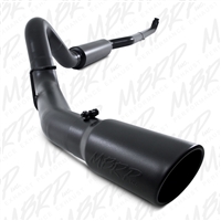 MBRP 2001-2007 Chevy/GMC 2500/3500 Duramax, EC/CC 4" Down Pipe Back, Single Side, Off-Road (includes front pipe) Black Finish  -- S6004BLK