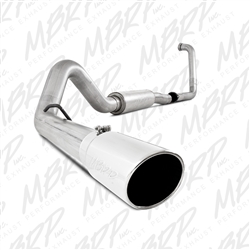 MBRP 2003-2005 Ford Excursion 6.0L 4" Turbo Back, Single Side (Stock Cat) Exit, Aluminized  -- S6216AL