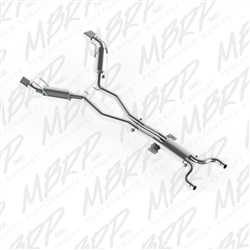 MBRP 2010-2013 Chevy/GMC Camaro, V8 6.2L Automatic (L99) w/Ground Effects Pkg 3" Dual Cat Back, Rectanglar Tips, T304  -- S7026304