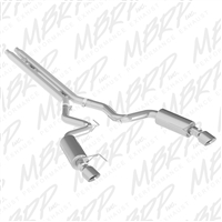 MBRP 2015-2015 Ford Mustang GT 5.0 - Convertible 3" Cat Back, Dual Split Rear, Race Version, 4.5" tips, T409  -- S7241409