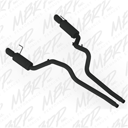 MBRP 2007-2010 Ford Shelby GT500 Dual Mufflers Cat Back, Dual Split Rear, Street Version T304 4" BLACK Tips  -- S7269BLK