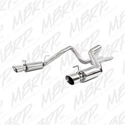 MBRP 2007-2010 Ford Shelby GT500 Dual Mufflers Cat Back, Dual Split Rear, Race Version T304 4" Tips  -- S7270304