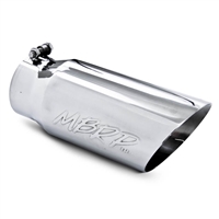 MBRP Universal Tip, 5" O.D. Dual Wall Angled 4" inlet 12" length, T304  -- T5053