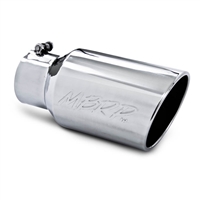 MBRP Universal Tip, 6" O.D. Angled Rolled End 4" inlet 12" length, T304  -- T5073