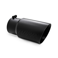 MBRP Universal Tip, 6" O.D. Dual Wall Angled 5" inlet 12" length - Black Finish  -- T5074BLK