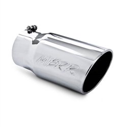 MBRP Universal Tip, 6" O.D. Angled Rolled End 5" inlet 12" length, T304  -- T5075
