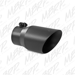 MBRP Universal Tip, 4" O.D. Dual Wall Angled Rolled End, fits all 3" systems  -- T5122BLK