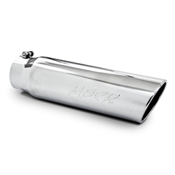 MBRP  Universal Tip, 5" O.D., Angled Rolled End, 4" inlet 18" in length, T304  -- T5124