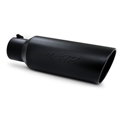 MBRP Universal Tip, 6" O.D., Rolled end, 4" inlet 18" in length, Black Finish  -- T5130BLK