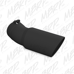 MBRP Universal Tip, 6" O.D., Angled Rolled End, 5" inlet, 15 Â½" in length, 30 degree bend, Black  -- T5154BLK