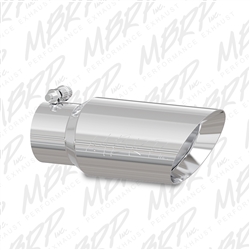 MBRP Universal Tip, 4" O.D., Dual Wall Angled, 3" inlet, 10" length, T304  -- T5156